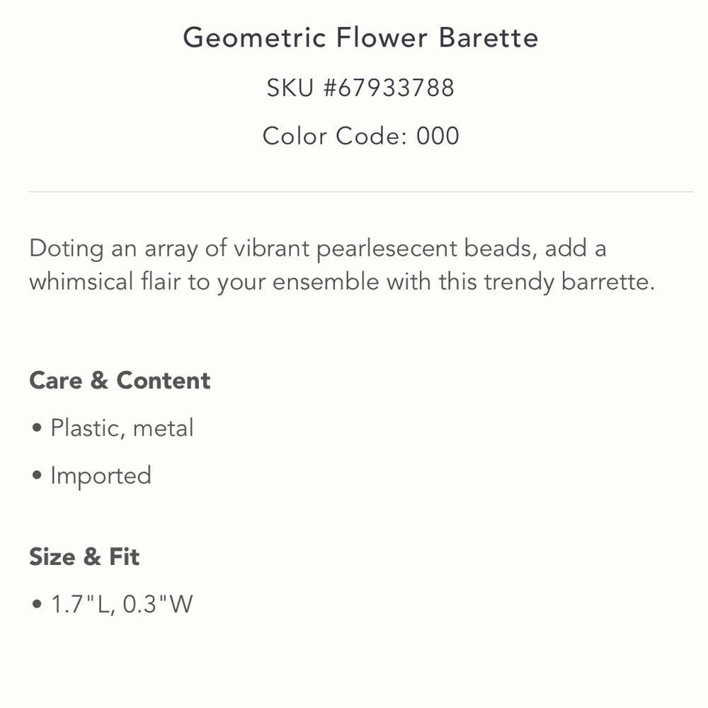 NWT Anthropologie Geometric Flower Pearl Barrettes Set of 6 - brand new clips - Picture 2 of 5